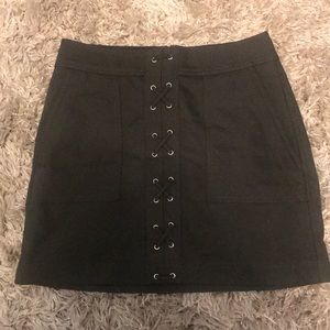 Army green mini skirt from Express